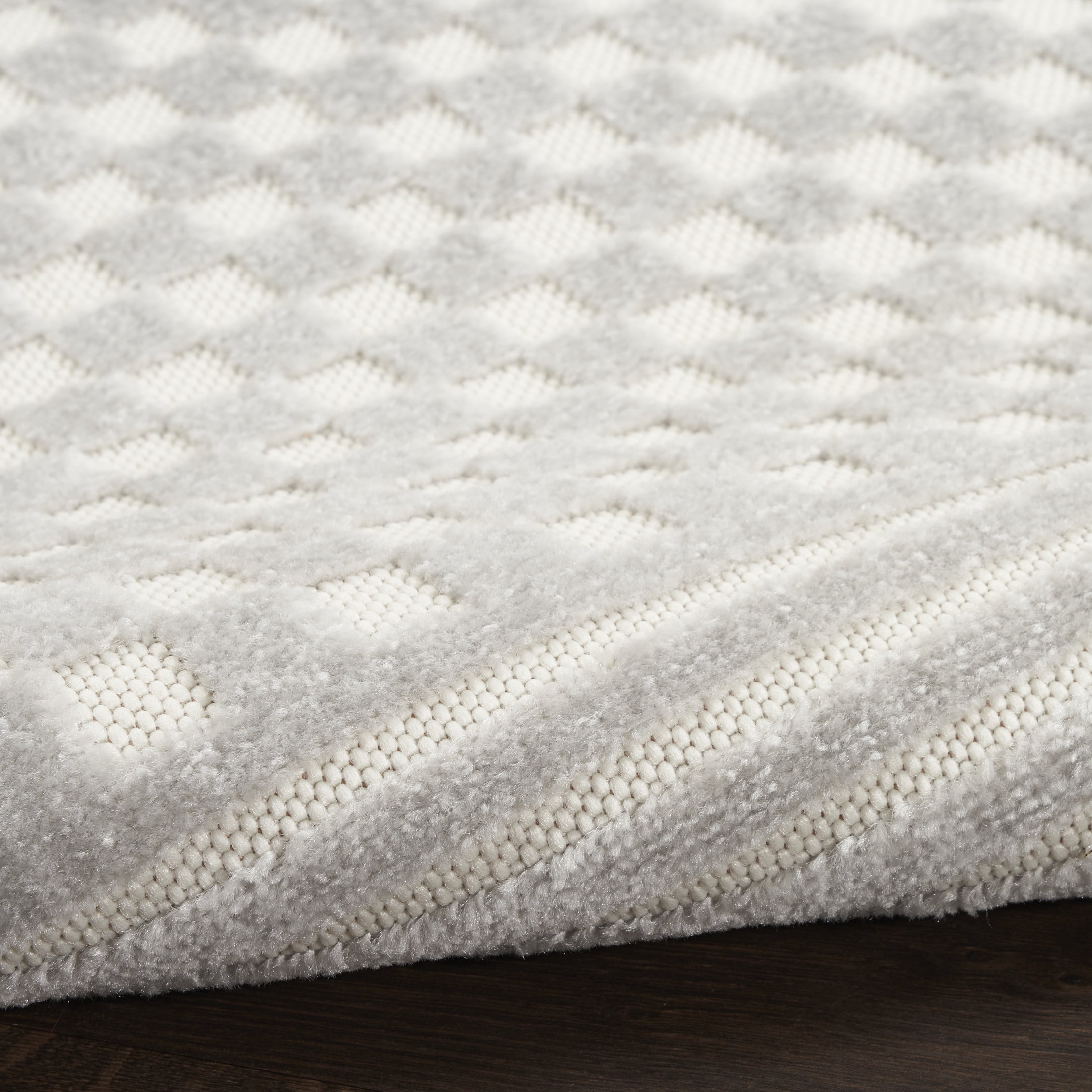 Nourison Care Free 7'10" x 9'10" Light Grey Modern Indoor Rug