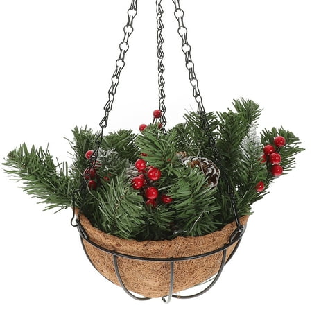 

1pc Exquisite Christmas Flower Basket Hanging Decor Glowing Pendant Xmas Pendant