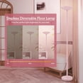 thumbnail image 3 of 30W Pink Torchiere Floor Lamp, 3600LM Super Bright LED Pole Lamp, 71Inch Tall Stepless Dimmable Torch Lamp, 1Inch Thick Metal Tube, Rotary Switch, Modern Standing Lamp for Living Room/Bedroom/Office, 3 of 17