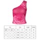 thumbnail image 3 of (Solicite al almacén que lo ayude a quitar la etiqueta después de recibir la mercancía) Rose Red L 2022 Camiseta sin mangas ajustada con estampado de flores para mujer, con un solo hombro y el, 3 of 8