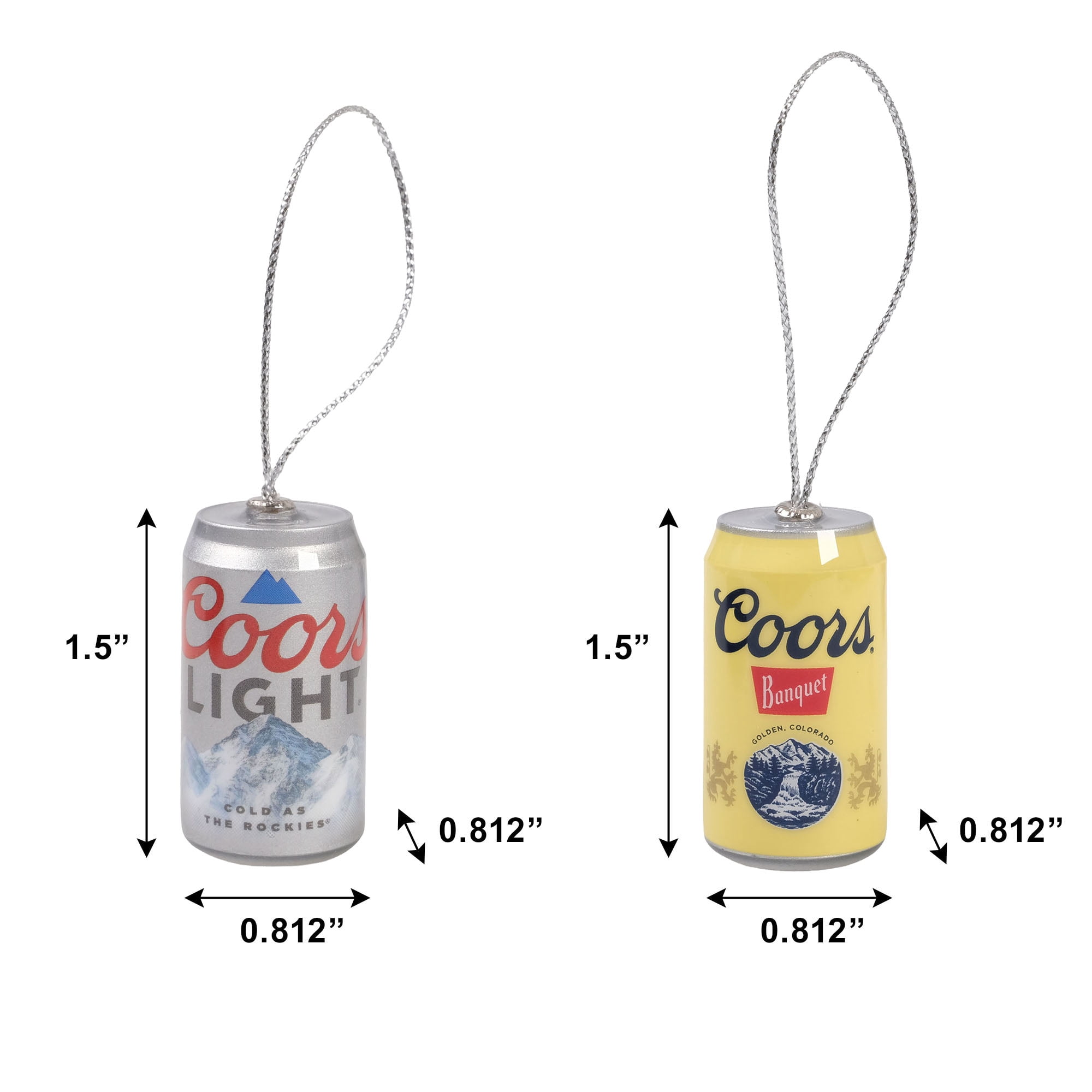 Coors Light & Coors Banquet Mini Can Ornament 2‑Pack