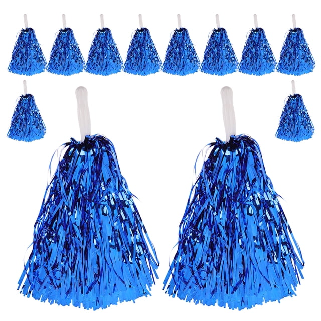 12 pompones de animadora de lámina metálica, accesorios de mano para eventos deportivos escolares, actuaciones de equipos de baile.