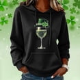 thumbnail image 2 of Chandails à Capuchon pour Femmes de la Saint-Patrick 2026 à Manches Longues avec Graphique de Trèfle et Poches, 2 of 5