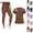 Brown, variant on Scrubs for Women Set Stretch V-Neck Top & Jogger Pants with Drawstring Medical Nursing Uniforms Set with Pockets