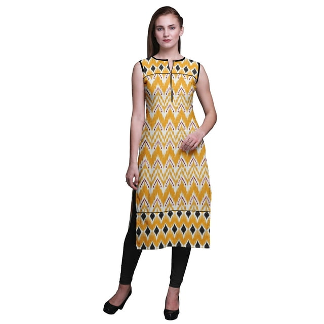 Bimba Kurti Droite Imprimée pour Femmes Sans Manches Tenue d'Été Kurta Tunique X-Small