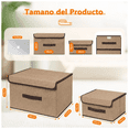 thumbnail image 3 of 6 Cajas Organizadoras Tela Plegables Con Tapas Cajas De Tela Color Nude Lisa, 3 of 5
