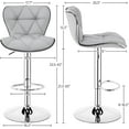 thumbnail image 2 of COCOKUN Bar Stools Set of 2, PU Leather Swivel Adjustable Barstools with Shell Back, Bar Chairs with Foma Padded for Home, Kitchen, Light Grey, 2 of 7