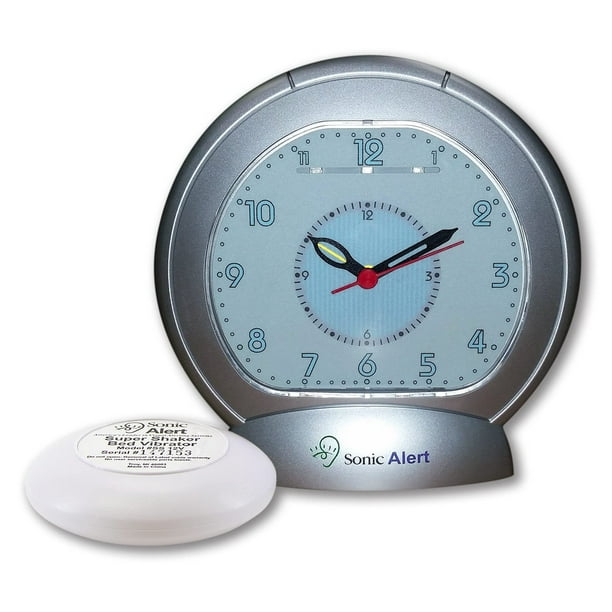 Sonic Alert Sonic Boom Analog Alarm Clock, with Bed Shaker Silver