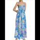 thumbnail image 1 of Vestido Maxi Floral para Mujer, Sin Mangas, Espalda Descubierta, Corte A, , Fluido, con Espalda Hueca y Tirantes Finos Azul L, 1 of 7