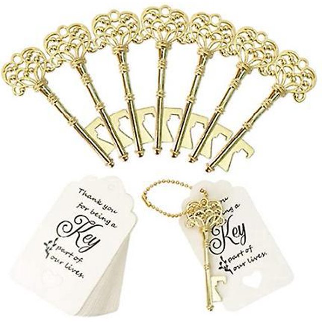 Abrebotellas con diseño de esqueleto clásico, 10 Uds., con etiqueta de acompañante y llaveros, regalo de boda o recuerdo