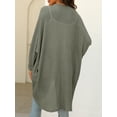 thumbnail image 3 of YOGAFOX Women's Fall Waffle Sweater Cardigan Batwing Long Sleeve Loose Open Front Knit Coat S-XXL, 3 of 5