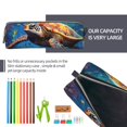 thumbnail image 5 of Fotbe Colorful Underwater Sea Turtle Pattern Leather Pencil Case, Pencil Pouch with Durable Zipper, Compact and Stylish Organizer for Stationery, Art Supplies, Travel Essentials, 5 of 7