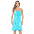 thumbnail image 3 of Riviera Sun Women's Strapless Tube Short Summer Dress - Casual and Comfortable Beach Dresses (Turquoise / White, Small), 3 of 4