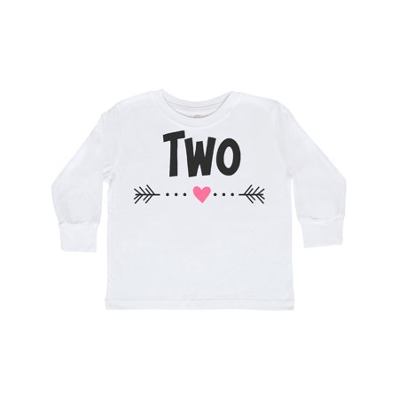 

Inktastic Two with Heart Arrow Gift Toddler Toddler Girl Long Sleeve T-Shirt