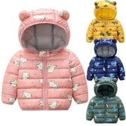 Hooded Winter Coats for Little Kids Padded Light Puffer Jacket for Baby Boys Girls,Toddlers