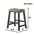 thumbnail image 7 of Rustic Backless Counter Stool Set of 2 – 25 Inch Wooden Farmhouse Barstool with Brown Leather Seat, Distressed Finish & Sturdy Frame – Space-Saving Counter-Height Seating for Kitchen, 7 of 7