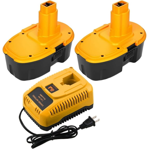 Ohyes Bat DC9096 18V 4.5 Ah Power Tool Battery with DC9310 Charger for Dewalt 18V Tools, 2 Count