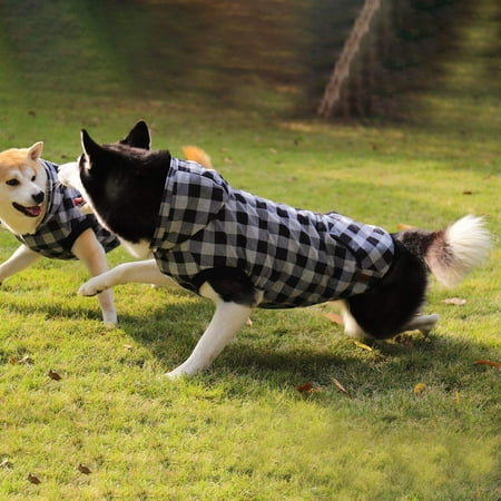 Dog Plaid Shirt Coat Hoodie Pet Winter Clothes Warm And Soft For Medium Large Dogs Upgrade Version Gray Xl Canada Dog Plaid Shirt Coat Hoodie Pet Winter, Tactical Winter Dog Coat