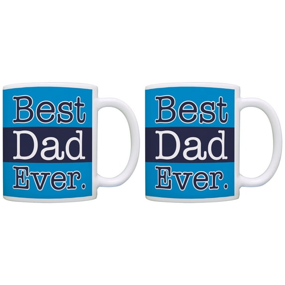 ThisWear Dad Mug Best Dad Ever Fathers Day Mug 11 ounce 2 Pack Coffee Mugs Blue