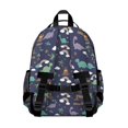 thumbnail image 3 of Dinosaur and Rainbow Navy Pattern Cute School Backpack Bag for School with Padded Back and Adjustable Shoulder Straps 15.25"x11.5"x5.25", 3 of 5