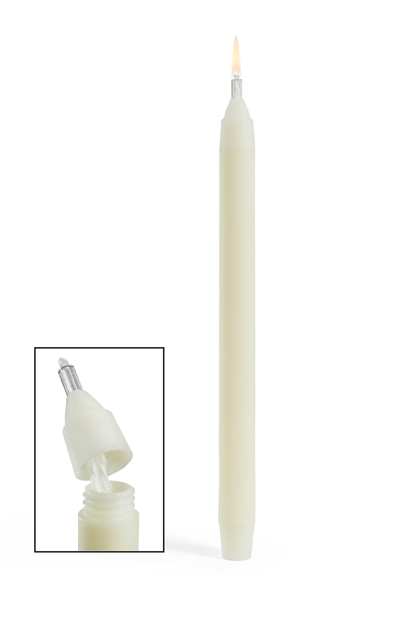 Refillable Pillar Candle Everlasting Polymer Candle Body With Hidden