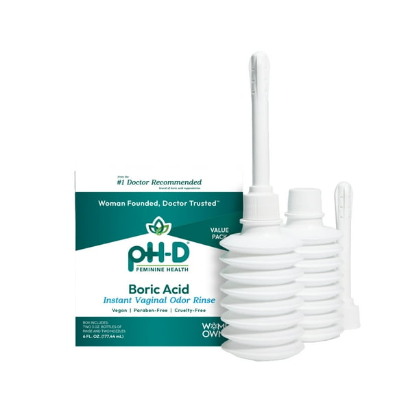 pH-D Feminine Health Boric Acid Cleansing Vaginal Odor Instant Rinse, 6 fl oz (177.44 ml), 2 Count