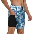 thumbnail image 3 of Balery Leaves And Flowers Mens Swim Trunks Swim Shorts for Men Quick Dry Inseam Beach Shorts with Compression Liner Pocket-Large, 3 of 9