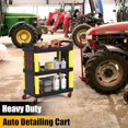 3 Tier Auto Detailing Cart with Wheels, Rolling Detail Cart with Long