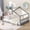 Gray, variant on Harper & Bright Designs Twin Size Floor House Bed, Wood Montessori House Bed Frame with Fence, Playhouse Tent Bed with Roof, Espresso