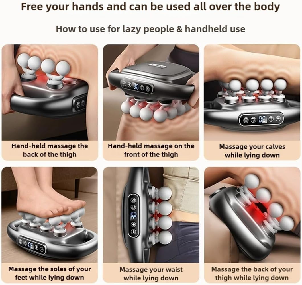 Therapulses Pro Massage, 2025 Upgrade Therapulses Massage - 16-Head Massages Gun Set, 30 Intensity Levels & 3 Smart Modes, for Neck, Shoulders, Upper Arms, Buttocks (8head)