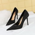 thumbnail image 3 of Zapatos de tacón alto, delicados, adelgazantes, de moda, dulces, ultraaltos, de boca poco profunda, con punta puntiaguda, para mujer, para bodas, 3 of 4