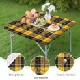 thumbnail image 4 of Yellow Black and Red Checkerboard Checkered Pattern Square Fitted Tablecloth with Elastic Edge,Square Table Cover,Washable Elastic Table Cover for Home Kitchen Party Decor 36"x36", 4 of 6