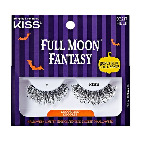 KISS Full Moon Fantasy Decorated, False Eyelashes, Haunted Hollywood, 10mm-12mm, 1 Pair