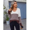 thumbnail image 5 of FUNING Womens Sweaters Fall 2025 Long Sleeve Knit Pullover V Neck Lightweight Crochet Sweater Tops Dressy Casual, 5 of 6