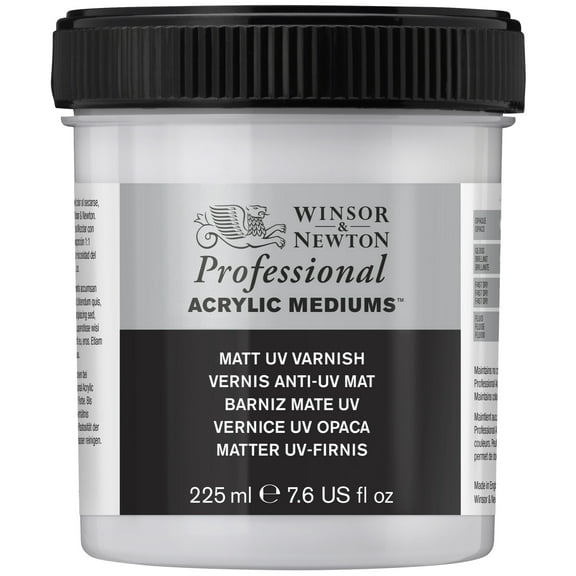 Winsor & Newton Artists' Acrylic UV Varnish, 225ml Jar, Matt