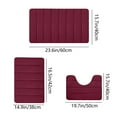 thumbnail image 3 of 3-Piece Foam Bath Mat Set | Ultra Soft & Absorbent Bathroom Rugs | Non-Slip Rubber Backing | Machine Washable | Includes Toilet Mat & 2 Floor Mats | Modern Home Decor, 3 of 7