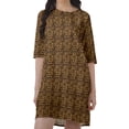 thumbnail image 4 of Moomaya Party Dress For Women Scoop Neck Moss Georgette 3/4 Sleeve Tunic Dress, 4 of 6