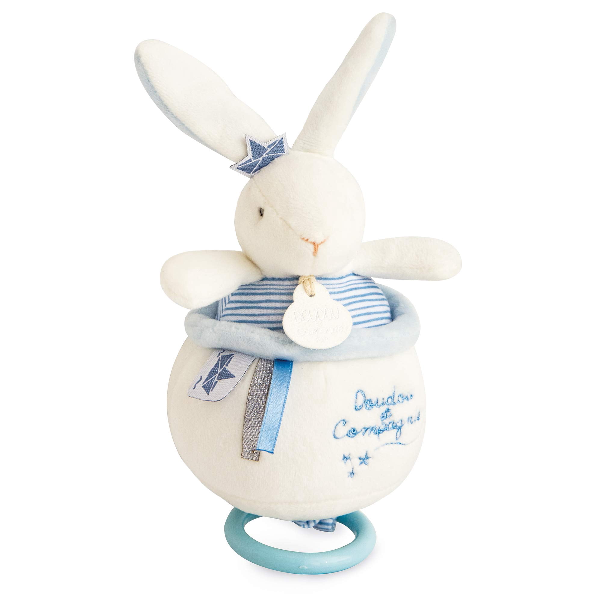 Doudou et Compagnie DC3520 Musical Toy Rabbit Matelot Blue