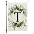 thumbnail image 2 of SHENGXINY Spring Letter Printed Garden Flag Clearance Ins Style, 26 Letters+green Plant Printing, Flax Garden Flag, First Letter Of Surname, Hanging Flag At The Gate Of Courtyard T, 2 of 2