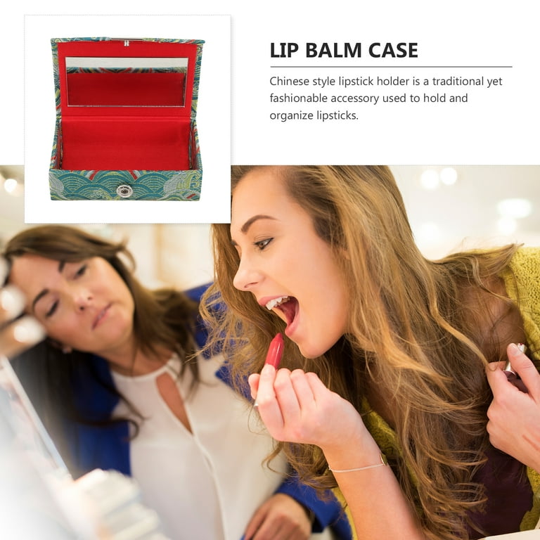 PINXOR Ladies Lipstick Case Chinese Lipstick Holder Cosmetic Storage Holder Travel Case for Purse, Size: 9x6cm