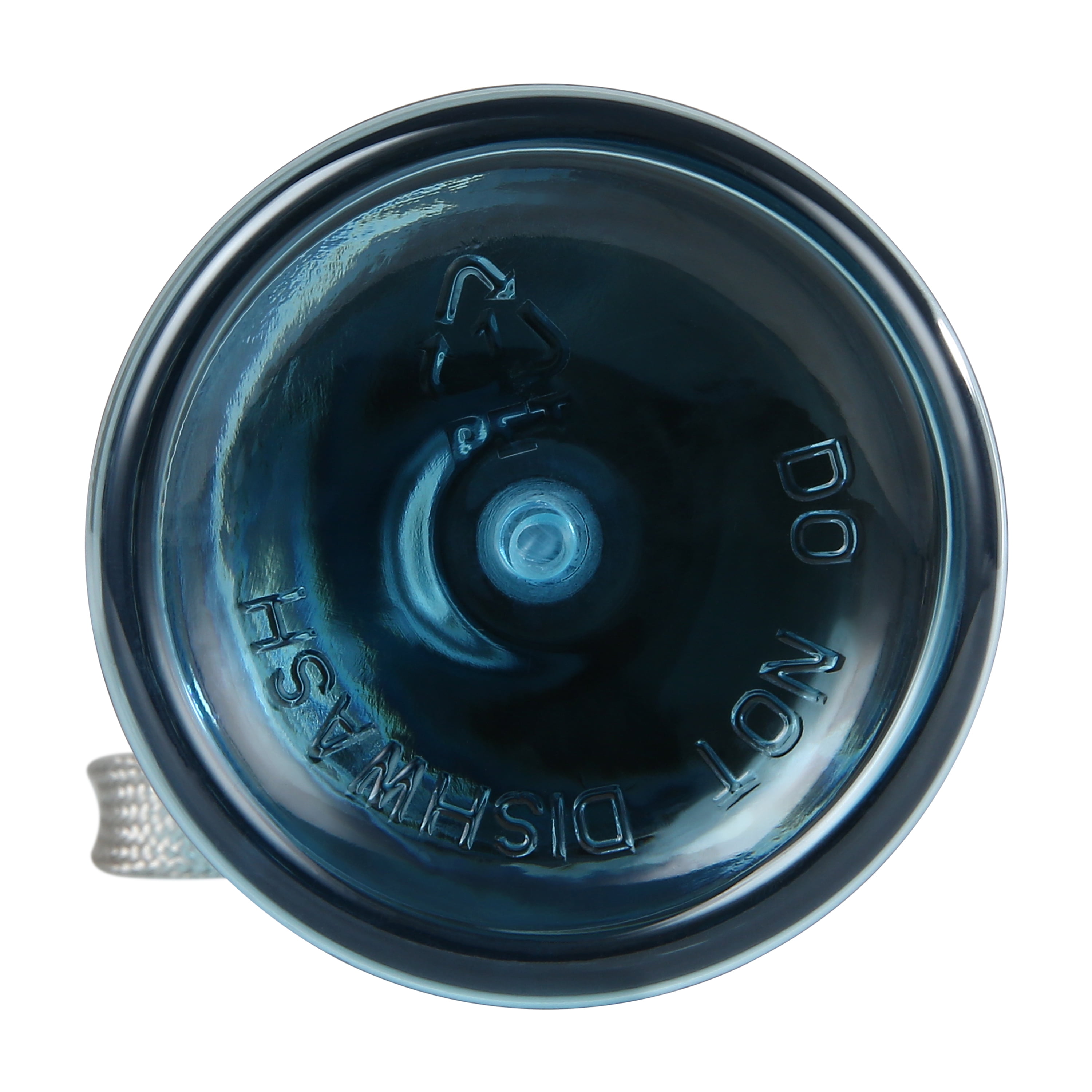 Mainstays 18oz Plastic Blue Water Bottle Stainless Steel Screw Cap Lid with Strap