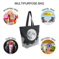 thumbnail image 7 of FORMRS Womens Canvas Tote Bag with Zipper Inner Pocket Shoulder Handbag, Black Moon, 7 of 7