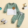 thumbnail image 6 of Esaierr Infant Baby Boys Suit Fall Winter Outfit Crewneck Long Sleeve Sweatshirt and Sweatpants Two-Piece Suits 6 Months-3 Years Toddler Casual Set, 6 of 9