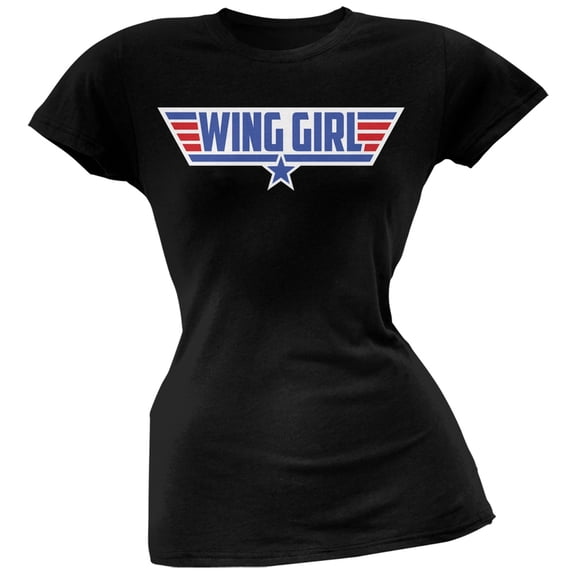 Wing Girl Black Soft Juniors T-Shirt - X-Large