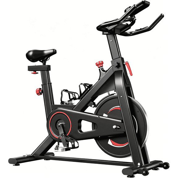 Magnetic Exercise Bike 330LB Capacity Indoor Cycling Machine with LCD Monitor & Adjustable Resistance for Home Gym COFUNOK