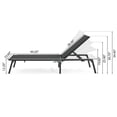 thumbnail image 3 of Adjustable Aluminum Outdoor Chaise Lounge Chairs, Black, Set of 2, 3 of 12