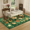 thumbnail image 4 of DUKINO 5x7 Area Rug, Floral Design, Lightweight Non Slip Washable, Indoor Low Pile & Non-Shedding Boho Rug for Bedroom, Living Room, Dining Room, Dark Green, 4 of 8
