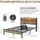 thumbnail image 2 of Base Cama Matrimonial con Estantes de Almacenamiento, LED y Estación de Carga, Estructura Metálica Resistente Sin Ruido, Antideslizante (Color Retro), 2 of 4