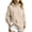 Beige, variant on Women's Winter Sporty Top Mock Neck Raglan Sleeves Loose Hooded Sweatshirt Long Sleeve Split Cuff Tops Casual Fashion Pullover