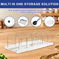 thumbnail image 4 of Sutowe Pot and Pan Organizers Rack Multipurpose Anti Slip Pot Lid Holder Space Saving Cookware Baking Frying Rack Adjustable Cookware Baking Storage Holder for Kitchens, 4 of 8